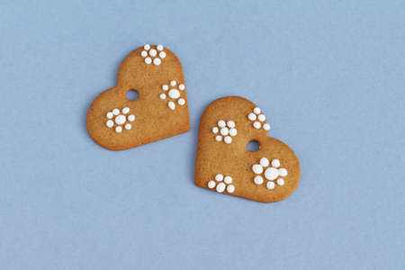 Spring greeting card with ginger cookies handmadeの写真素材