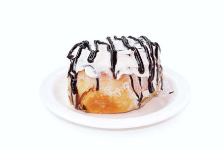 cinnamon roll isolated on white backgroundの写真素材