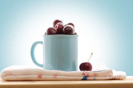 ripe cherries for domestic preparationsの写真素材