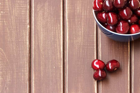 ripe cherries for domestic preparationsの写真素材