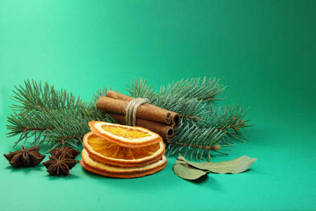 Oranges, anise and cinnamon for Christmasの写真素材