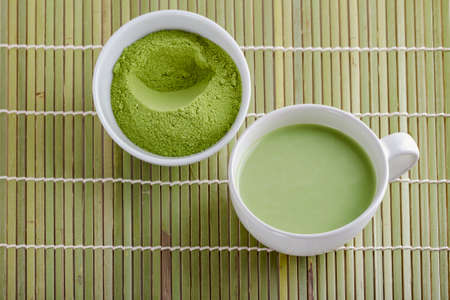 healthy natural japanese matcha tea in a mug