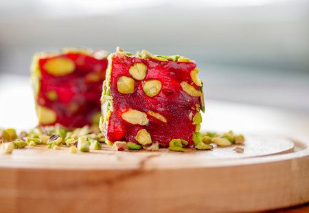 Turkish delight with pistachios nuts