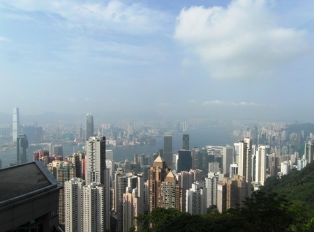 Hong Kong view from the Peak, famous placeの写真素材