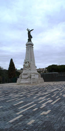 Tall monument in Cannes, France, Mediterranean coastの写真素材