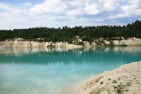 Blue and green - beautiful russian nature at summerの写真素材