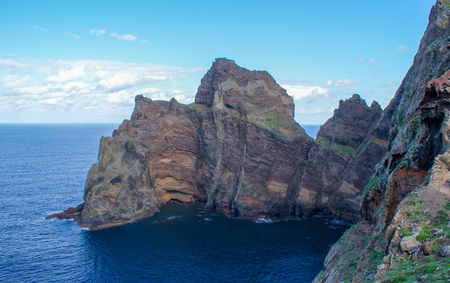 Cabo Sao Lorenco is one of the most beautiful capes of Madeira, Portugal. East of the islandの写真素材