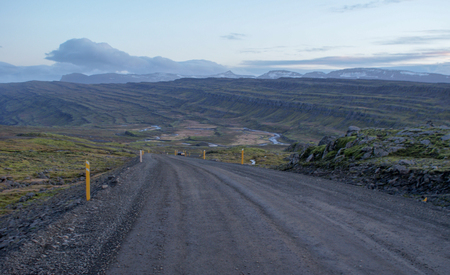 Beautiful mountains and fantastic geysers and waterfalls are popular part of Iceland and icelandic nature. Everything is close to the N1 road and accessable by usual carの写真素材
