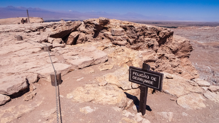 Valle de la Luna in Atacama Desert, Chile. Amazing landscape of the unusual nature in South America.の写真素材