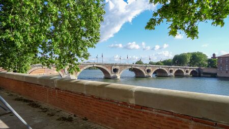 Architecture of amazing french Toulouse. City of the amazing colours.の写真素材