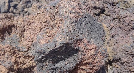 Volcanos in park Timinfaya, amazing nature and the city close to the place Mancha Blanca. Ways to the volcanos and unusual views.の写真素材