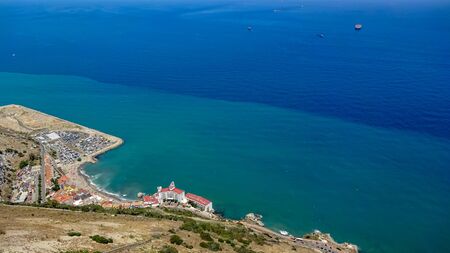 Upper Rock park in Gibraltar, part of Great Britain. Beautiful nature and amazing views from the highest pointの写真素材