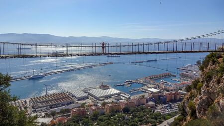 Upper Rock park in Gibraltar, part of Great Britain. Beautiful nature and amazing views from the highest pointの写真素材