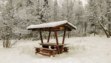 South Ural, national nature park Taganay in winter. Amazing fairy tale in Russiaの写真素材