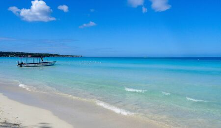 Jamaican resort Negril. Travel to the Caribbean. 7-mile beachの写真素材