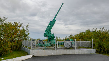 Port Murmansk, beautiful places of the city, Kola Bay, parks and wonderful places. Monument to the...