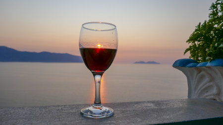 A beautiful resort in Albania is Vlora. Unusual nature and beautiful views of the bayの写真素材