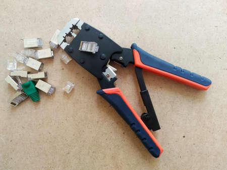 Network Crimping Module Plug for RJ-11 and RJ-45の写真素材