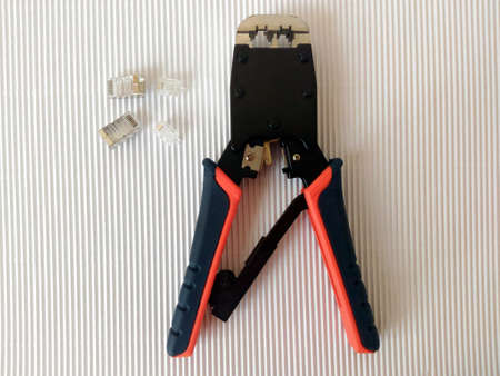 Network Crimping Module Plug for RJ-11 and RJ-45の写真素材