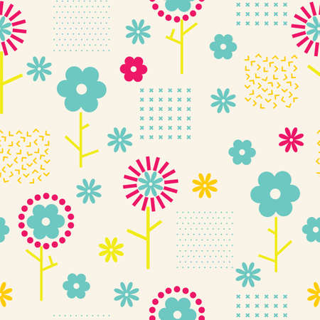 Vector abstract simple floral seamless pattern background