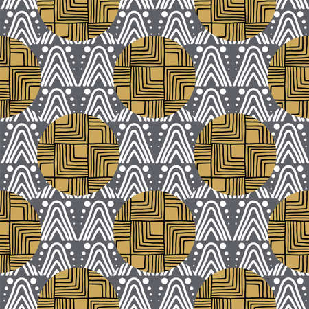Vector abstract geometric ornamental seamless pattern background.のイラスト素材