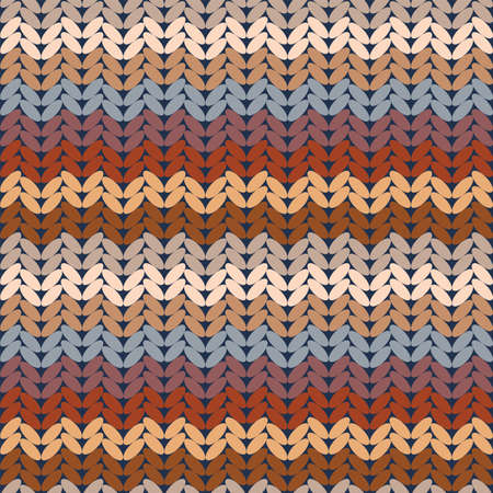 Vector handmade knitting rows seamless pattern bckgroundのイラスト素材