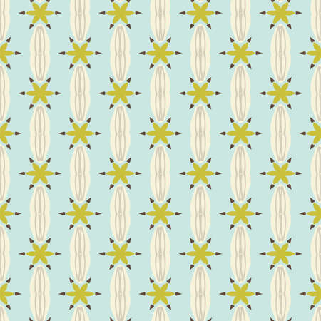 Vector abstract seamless pattern with stylized cactus flowers.