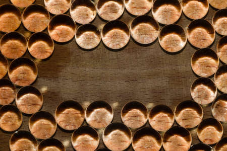 creative modern rustic wallpaper, wooden wallpaper with beads that reflect the color of the background, in the middle without beads there is space for copying, creative futuristic vintage natural con.の写真素材