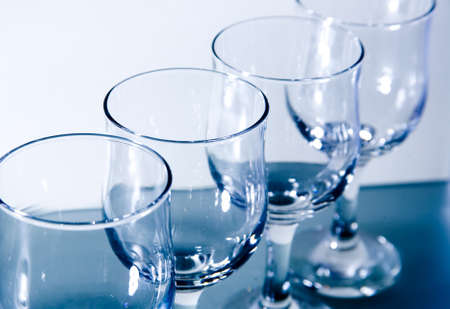 Empty wineglasses row の写真素材