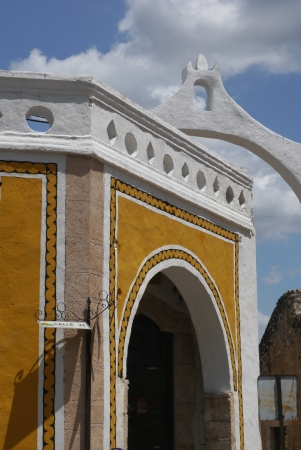 Izamal famous yello city in Mexico Yucatan sky viewの写真素材