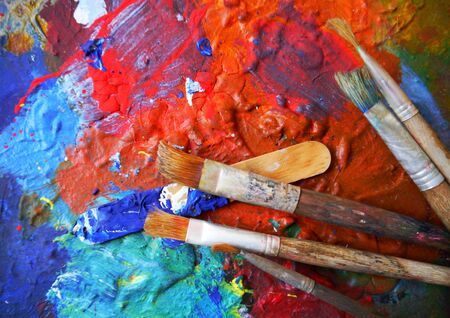 painting art tools creativ painting colors abstract brushの写真素材