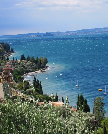 Italy Garda Lake of Garda Lake Mountainの写真素材