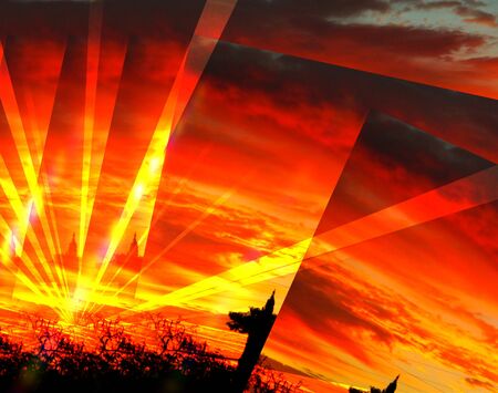 sunrise summersunshine Holidays greetingsの写真素材