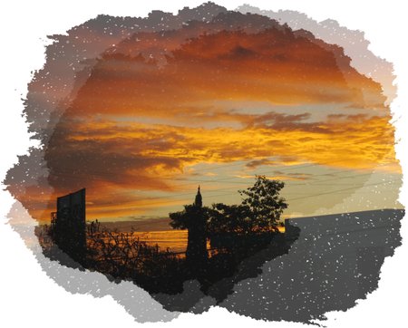 sunrise summersunshine Holidays greetingsの写真素材
