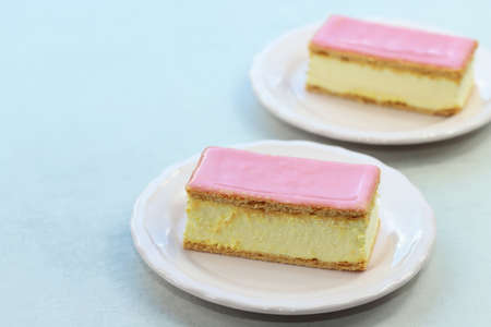 Delicious Dutch pastry called tompouce.の写真素材