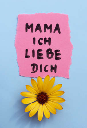 Text I love you mom in German.の写真素材