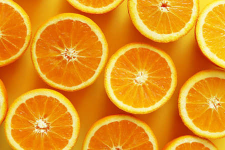 Juicy oranges as background.の写真素材