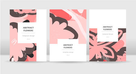 Abstract bright flowers poster template. EPS 10のイラスト素材