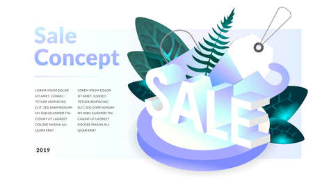 Summer sale concept isometric illustration. 3d typography. Vector eps10のイラスト素材