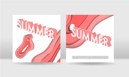 Abstract paper cut concept square backgrounds. EPS10 vectorのイラスト素材