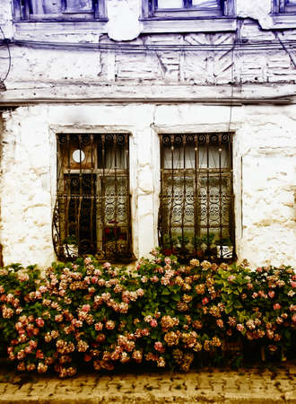 Old house windowsの写真素材