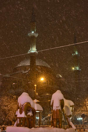 Mosque and statueの写真素材