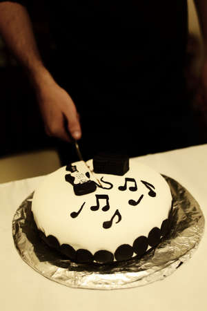 Cutting birthday cake