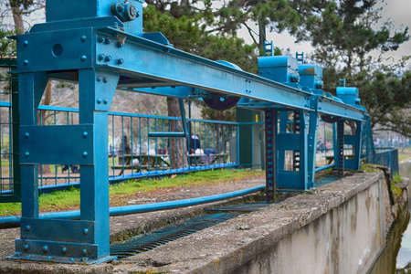 Dam on the river waterの写真素材