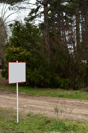 Blank billboard in the forestの写真素材