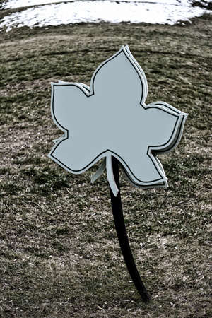 Leaf shaped blank billboardの写真素材