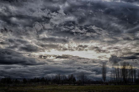 Dramatic sky dark cloudsの写真素材