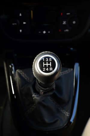 Shift knob 5 speed car close upの写真素材