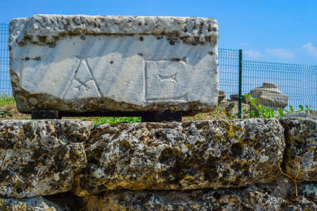 Pamukkale phrygia hiearpolis apollon templeの写真素材