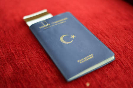 Turkish passport close upの写真素材